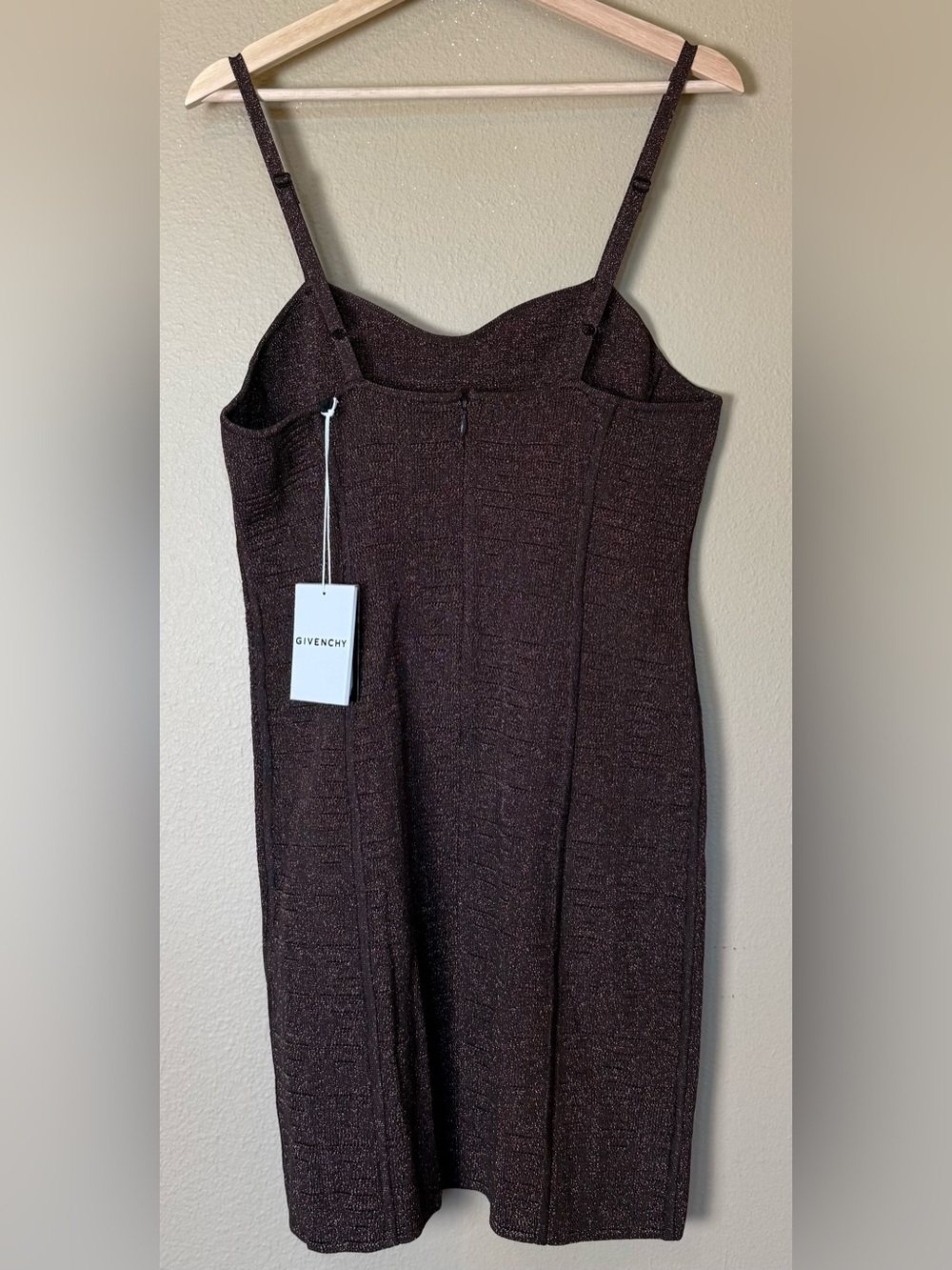GIVENCHY Chocolate Brown Signature 4g Jacquard Minidress NWT Size XL - Picture 4 of 9